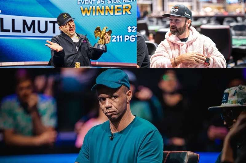Collage of legendary poker players